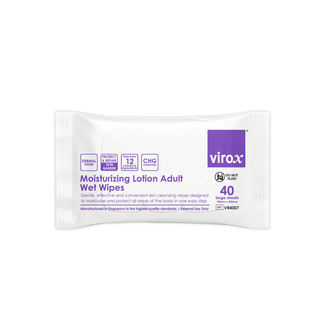 Virox Moisturizing lotion adult wet wipes 40s -300 x 200mm