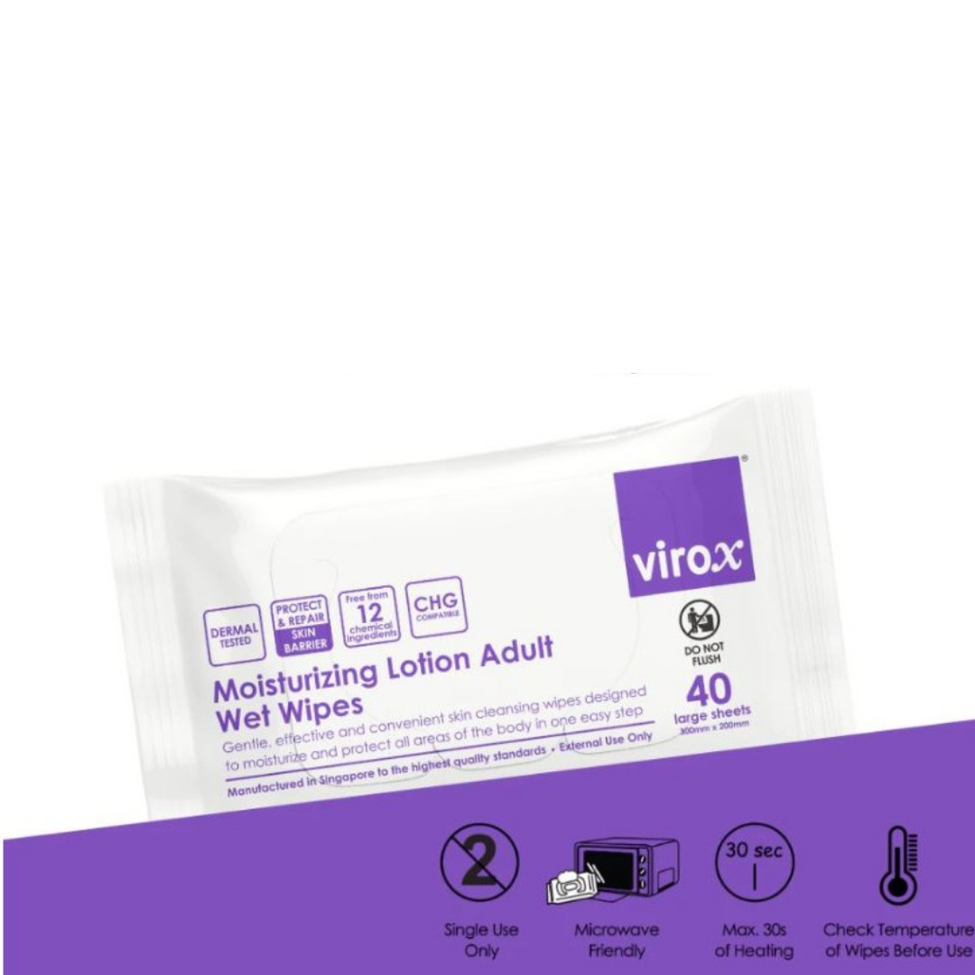 Virox Moisturizing lotion adult wet wipes 40s -300 x 200mm