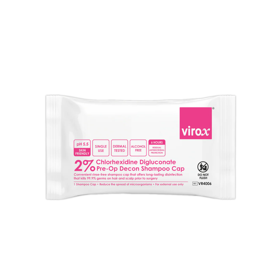 Virox 2% CHG pre-op decon shampoo cap