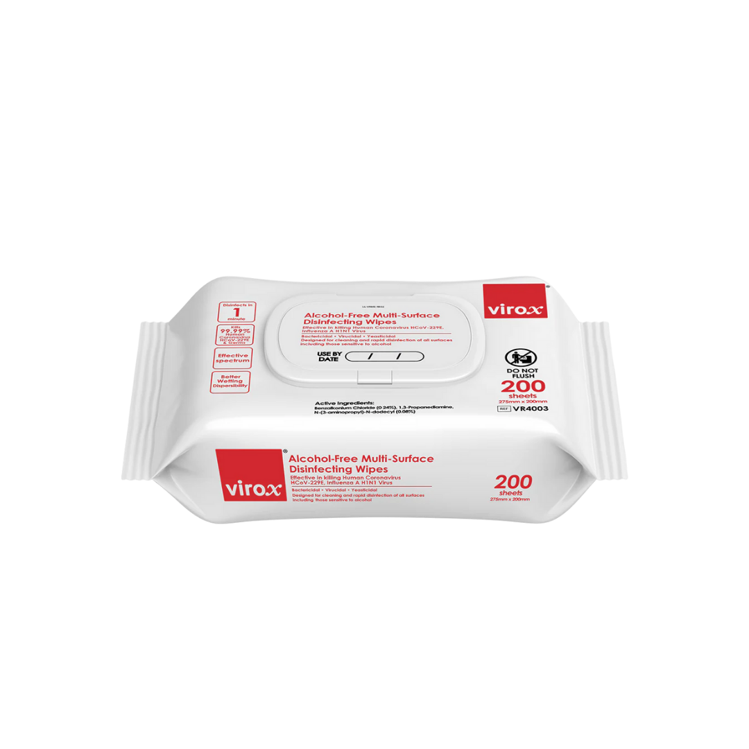Virox alcohol free Multi-surface disinfecting wipes 200s 275 x200mm